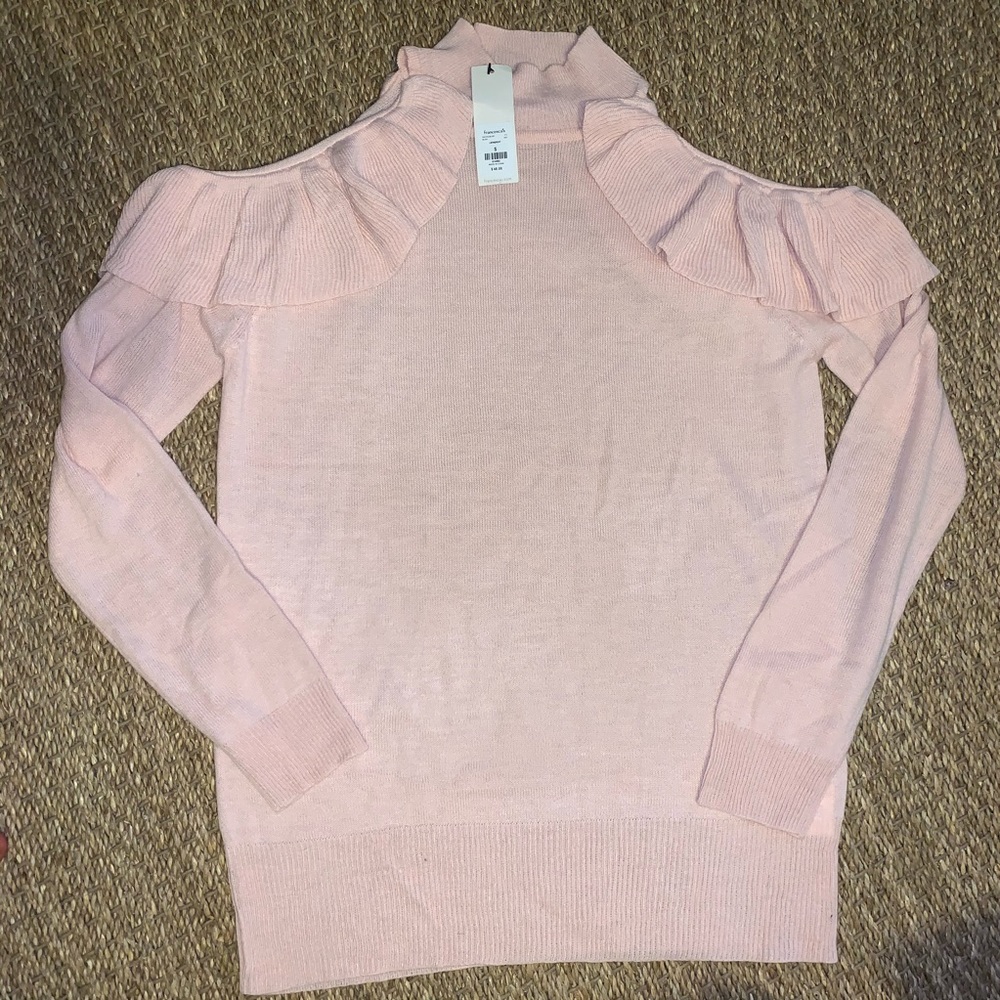 Francesca’s Blush cold shoulder sweater